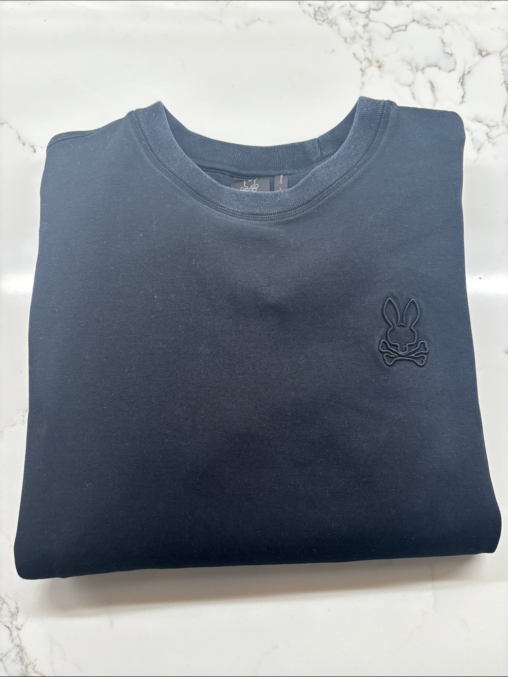 Psycho Bunny Men’s Black Embroidered Logo Pullover Sweatshirt